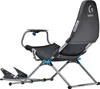 A gaming chair with pedals and a steering wheel mount. Anteprima dell’immagine prodotto