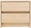 A front view of a wooden nightstand with two drawers. Produktbild-Vorschau
