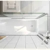 A top-down view of a modern bathroom with a bathtub and shower enclosure. Produktbild-Vorschau