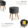 pouf Yara di tectake® con vano portaoggetti in look lino Anteprima dell’immagine prodotto 19