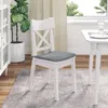 vidaXL Cuscino per seduta 4 pezzi Grigio chiaro 40 x 40 x 3 Anteprima dell’immagine prodotto 4