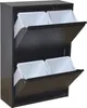 A black multi-bin trash sorter with four white bins, two on each of the two levels. The front flaps of each level are open, revealing the bins. Produktbild-Vorschau