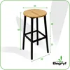 BEGRYF Barhocker 2er Set 65 cm Eichefarben, Sitz Ø30 cm, Produktbild-Vorschau 3