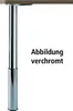 A chrome-plated table leg with an adjustable sleeve, attached to a wooden tabletop. Podgląd zdjęcia produktu