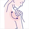 An illustration of a person applying lotion to their shoulder. Náhled obrázku produktu