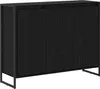 vidaXL Seitenschrank Schwarz Eichen-Optik 96,5 x 30 x 75 cm Produktbild-Vorschau 2