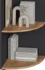 A corner shelf unit with decorative items and books. Podgląd zdjęcia produktu