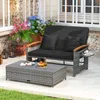 COSTWAY Polyrattan Gartensofa mit Liegefunktion, Produktbild-Vorschau 2