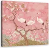 Leinwandbild Kraniche Vögel Landschaft 50x50 Feeby Rosa Produktbild-Vorschau 1