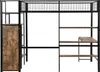 Łóżko piętrowe Flieks 140x200cm z biurkiem i regałem, łóżko Podgląd zdjęcia produktu 8