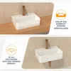 Wastafel wandmontage - 37 x 26 cm - Keramiek - Met Productafbeelding-voorbeeld 5