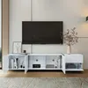 Mobile TV AIORBER in bianco lucido con gambe nere, anta a Anteprima dell’immagine prodotto 3