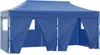 A blue party tent with four side walls is shown against a white background. Náhled obrázku produktu
