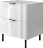 A white cabinet with two drawers and black legs, shown against a white background. Anteprima dell’immagine prodotto