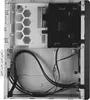 The interior of a computer case, showing the motherboard mounting area and drive bays. Produktbild-Vorschau