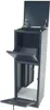 A dark gray parcel box with its top and front doors open, standing on a white background. Produktbild-Vorschau