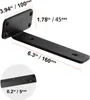 A black metal shelf bracket with dimensions indicated by text overlays. Anteprima dell’immagine prodotto