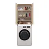 A washing machine with a cabinet above it, filled with bathroom items. Náhľad obrázku produktu