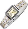 A close-up studio shot of a women's Casio watch with a silver and gold band and a cream-colored face. Podgląd zdjęcia produktu