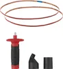 A set of sanding belts and a tool handle with attachments. Produktbild-Vorschau