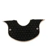 A black hexagonal patterned metal plate with silver trim and two silver screw holes, on a white background. Produktbild-Vorschau