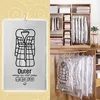 A collage showing a vacuum-sealed storage bag for winter coats on the left and a closet with several such bags hanging inside on the right. Anteprima dell’immagine prodotto