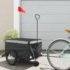 vidaXL Fahrradanhänger Schwarz und Grau 30 kg Eisen Produktbild-Vorschau 2