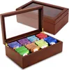 Boîte à thé en bois 8 compartiments pour les sachets de thé Voir les images du produit 1
