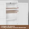Interior view of a white cabinet with adjustable shelves. Produktbild-Vorschau
