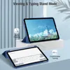 A product image showcasing a blue iPad case in two different modes: viewing and typing. Produktbild-Vorschau