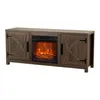 A media console with an electric fireplace. Produktbild-Vorschau