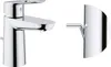 A chrome faucet and a separate chrome component are shown against a white background. Voir les images du produit