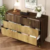 Kommode Sideboard - 120x40x81 cm, Dunkelbraun und Hell - 6 Produktbild-Vorschau 4