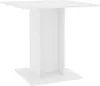 A white square dining table with a pedestal base, shown against a white background. Anteprima dell’immagine prodotto
