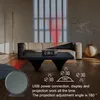 A modern living room with a sofa, coffee table, and a projection clock. Podgląd zdjęcia produktu