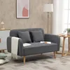 HOMCOM 2 Sitzer Sofa Couch mit 2 Wurfkissen gepolsterter Produktbild-Vorschau 2