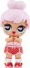 A small doll with pink hair and a red and white heart-patterned outfit. Náhled obrázku produktu