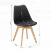 Küchenstuhl Schwarz Schalenstuhl Kunststoff Holzbeine Produktbild-Vorschau 2