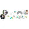 Collage of images showing a baby in a stroller, a man in a stroller, and baby toys. Anteprima dell’immagine prodotto