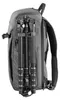 A gray backpack with a tripod attached to the side. Anteprima dell’immagine prodotto