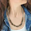 Steuer Modeschmuck Collier Metall 58cm braun Rauchquarz Produktbild-Vorschau 3