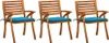 The Living Store Garten-Essstühle mit Kissen 3 Stk. Produktbild-Vorschau 2