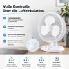 Stolný ventilátor s osciláciou 90° – Tichý ventilátor s 3 Náhľad obrázku produktu 6