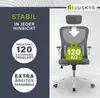 A marketing image for an office chair, highlighting its stability and weight capacity. Podgląd zdjęcia produktu