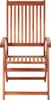 A wooden garden chair is shown from the front against a white background. Náhľad obrázku produktu