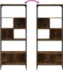 vidaXL Regál na knihy 5 políc, dymový dub 76x33x188,5 cm Náhľad obrázku produktu 9