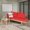 COSTWAY Gartenbank mit Liegefunktion, Gartensofa mit Produktbild-Vorschau 2