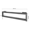 A black metal furniture leg with dimensions indicated by lines and text. Voir les images du produit
