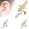 Helix Piercing Barbell Blume Gold/Klar Produktbild-Vorschau 2