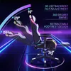 A gaming chair with LED lighting, showing its adjustable features. Podgląd zdjęcia produktu